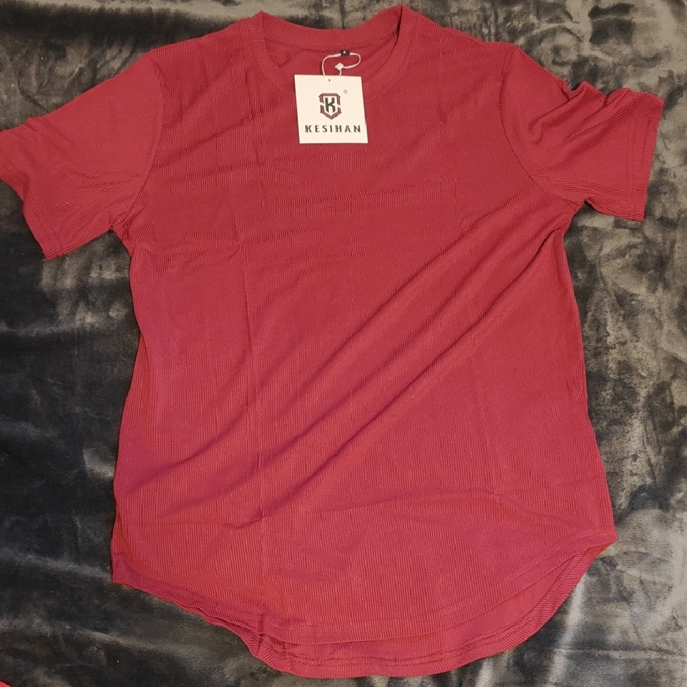 Men's Wine Red Round Neck Casual Top Small NWT